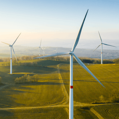 Ein großer Windpark zur Erzeugung von Clean Energy