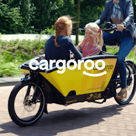 Een foto van een Cargoroo fiets op de weg